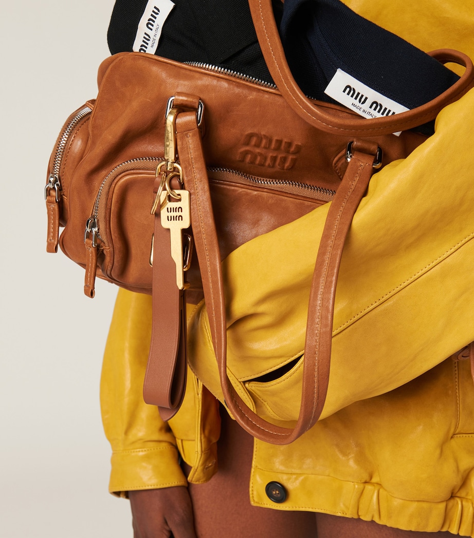 Nappa Leather Top-Handle Bag F098L Image 6