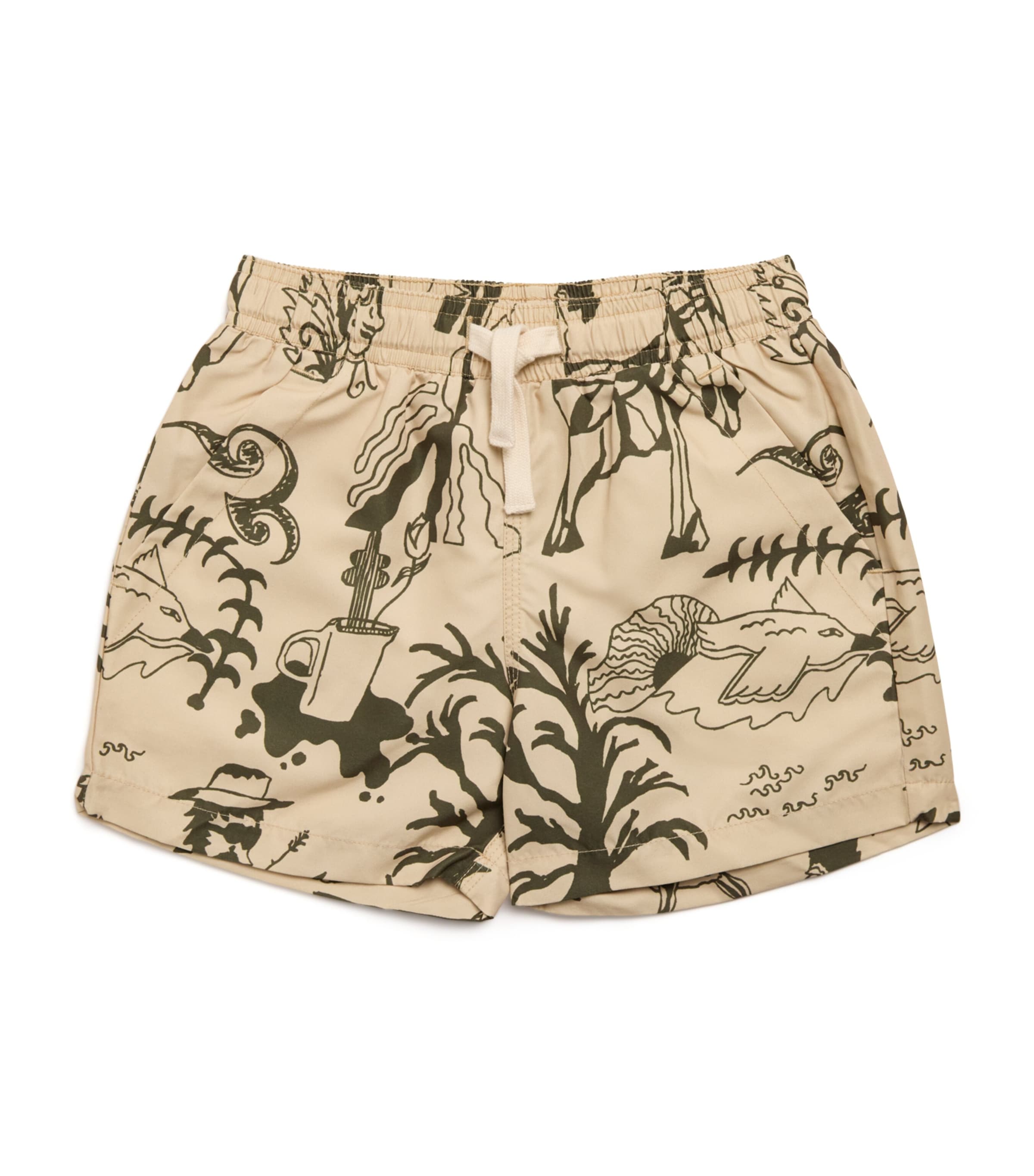 Poplan Print Swim Shorts (4-12 Years) 03 BEIGE Image 1