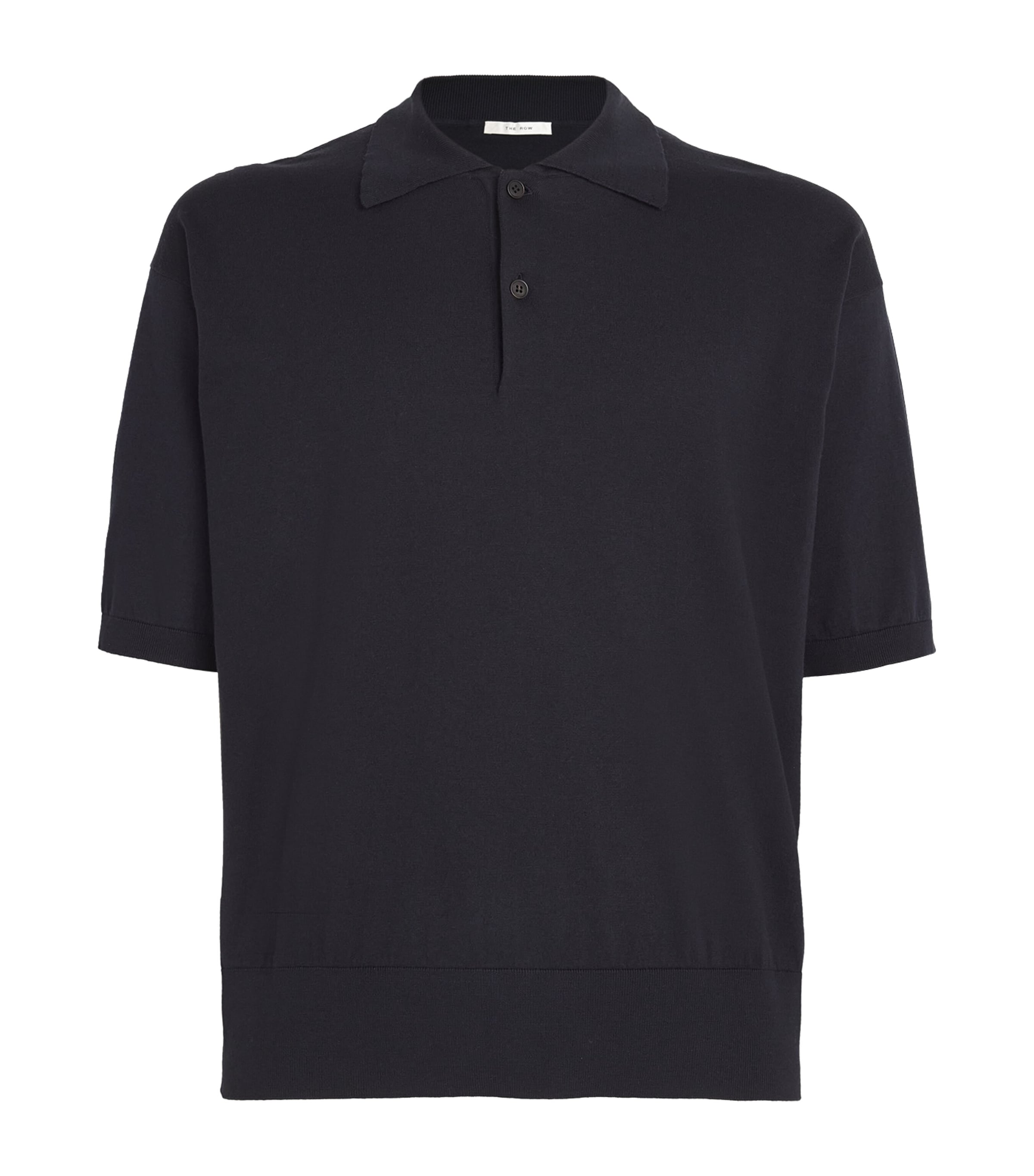 Shop The Row Tiago Cotton-cashmere Polo Shirt In Navy