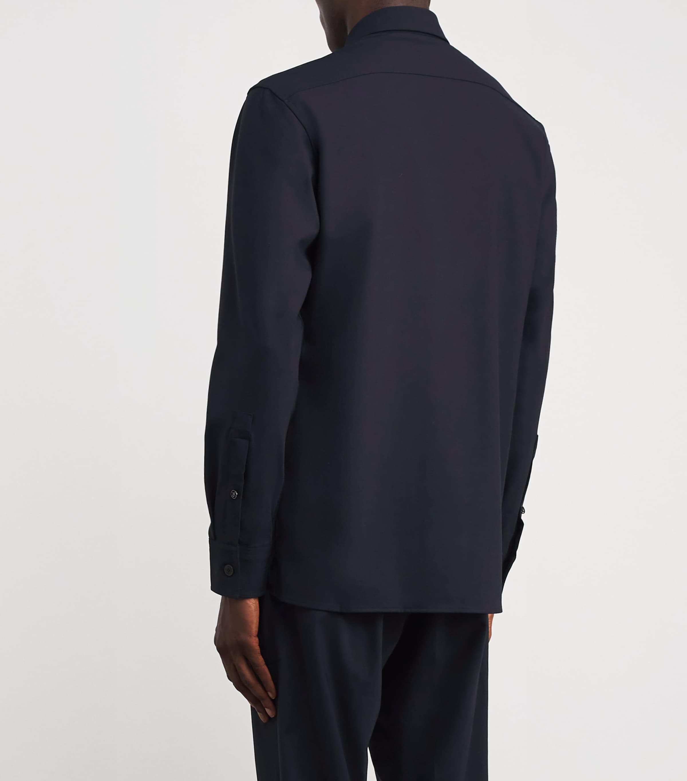 Bogner Mens Wool-Blend Clive Shirt Navy Image 4