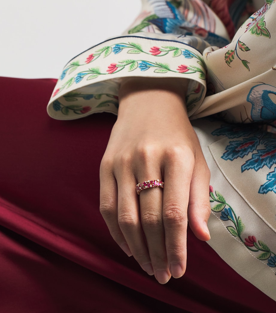 Suzanne Kalan Rose Gold, Ruby and Diamond La Fantaisie Eternity Ring Rg/r Image 4
