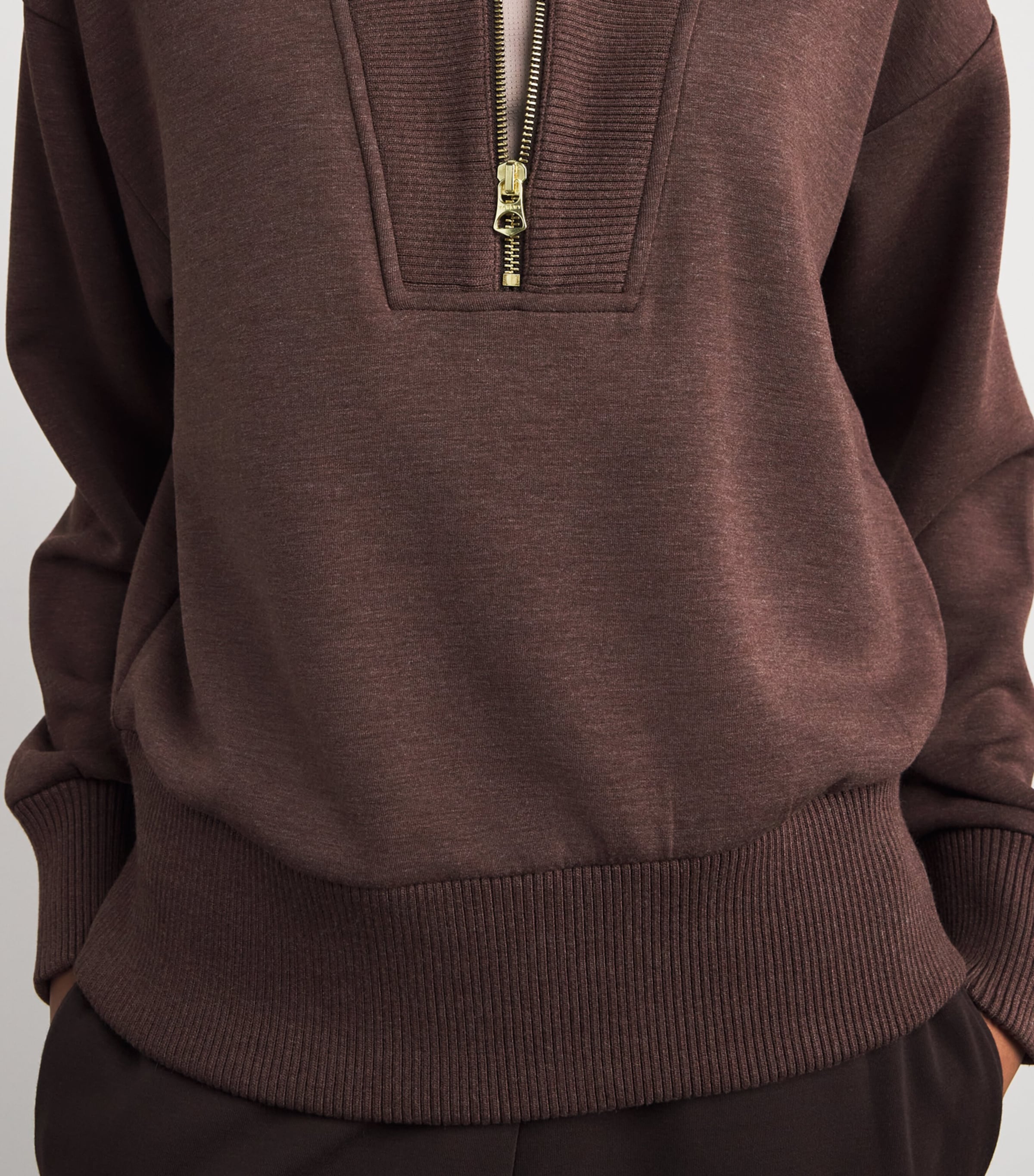 Sally Half-Zip Sweatshirt COFFEE BEAN MARL Image 6