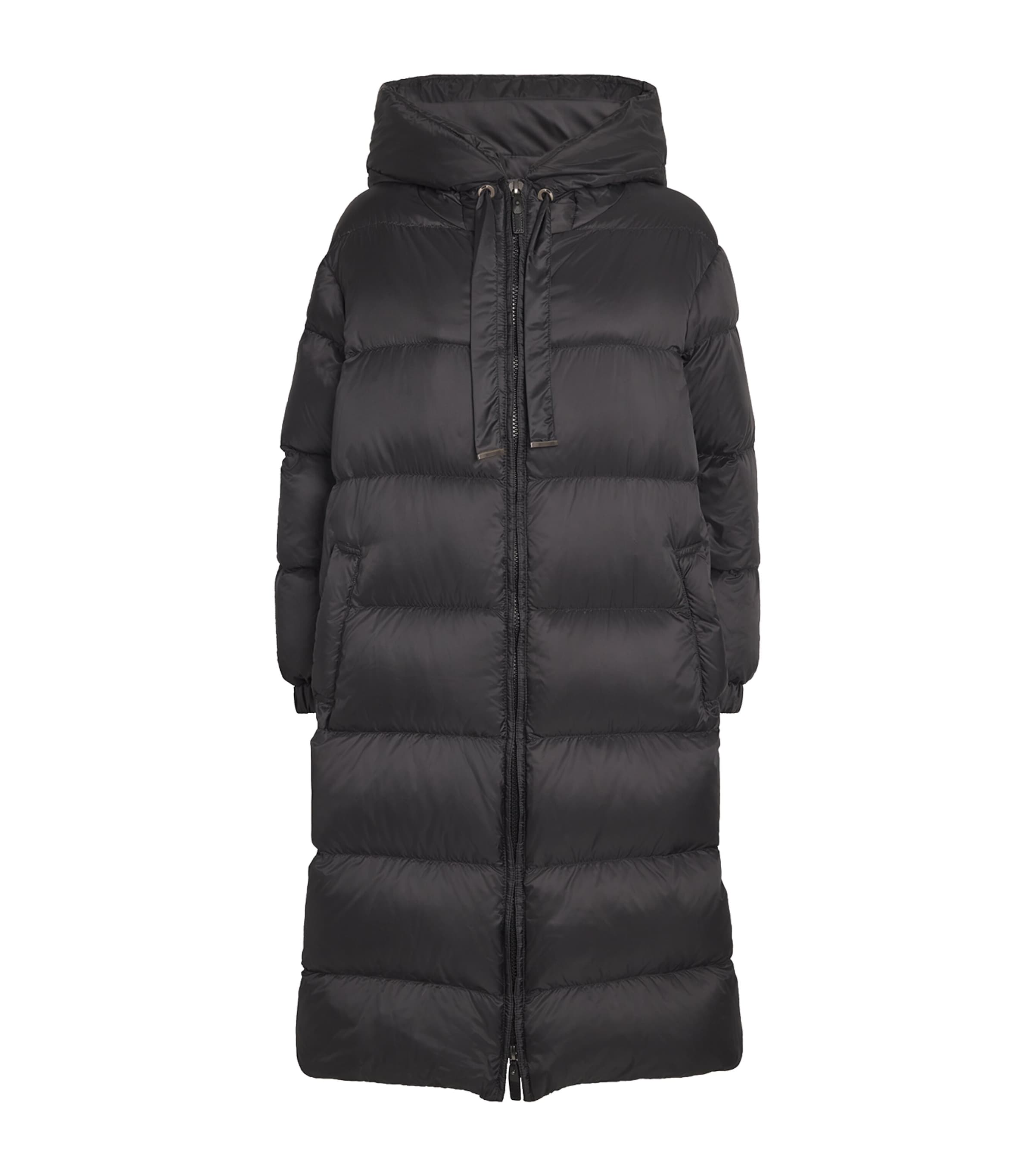 Max Mara Long Puffer Down Coat In Black