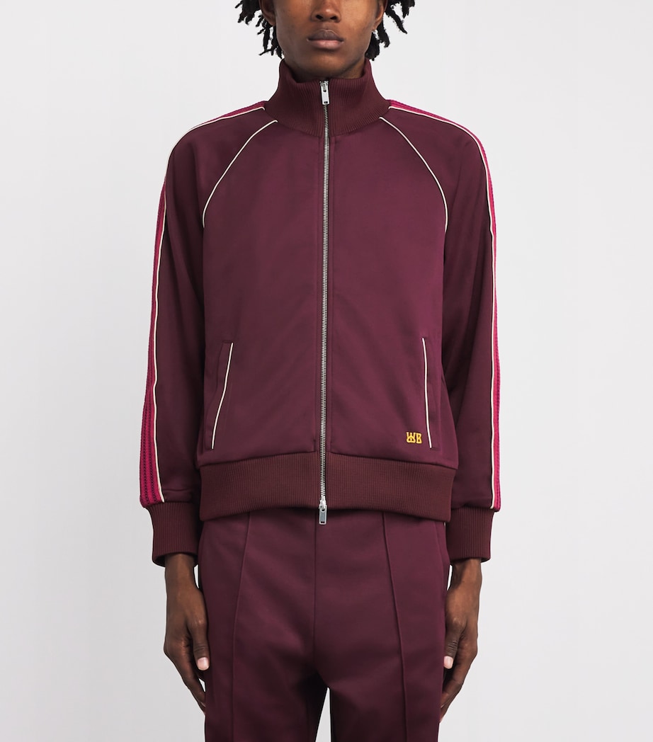 Knit-Trim Essence Track Jacket BURGUNDY Image 3