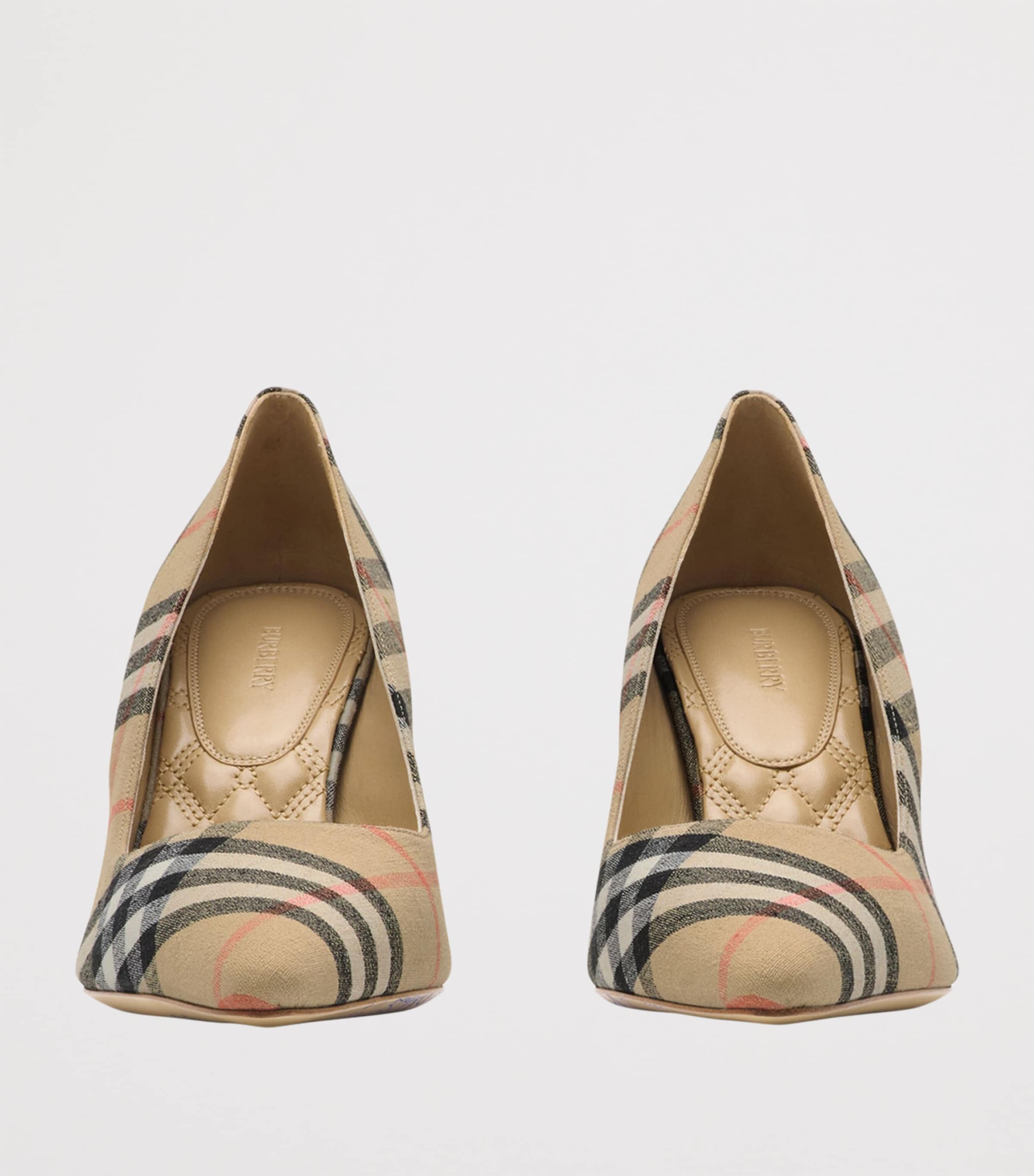 Burberry Linen Check Dame Pumps​ 90 In Sand
