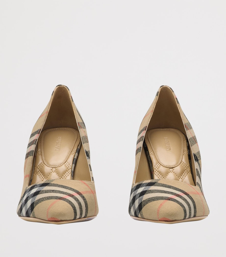 Linen Check Dame Pumps 90 SAND IP CHECK Image 7