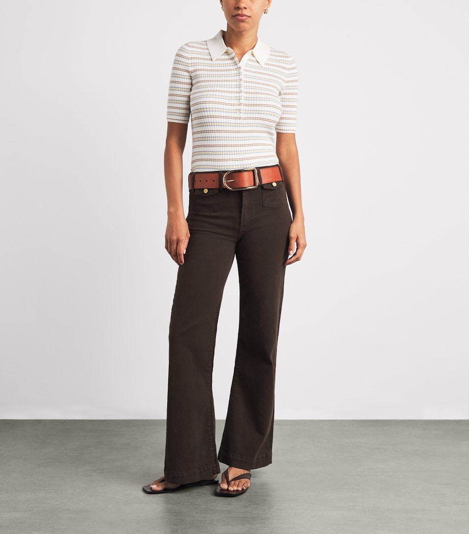 PAIGE Womens Leenah Wide-Leg Jeans Rich Chocolate Image 2