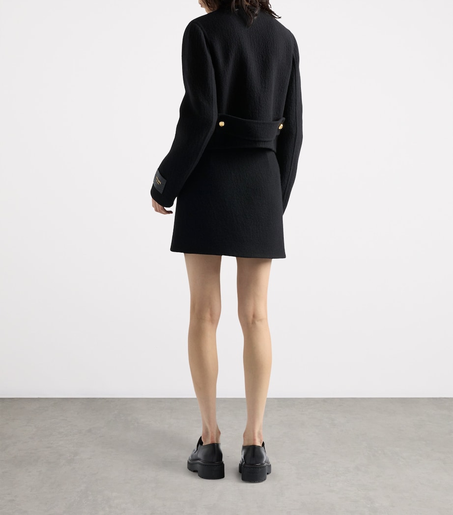 Wool-Blend Double-Breasted Jacket F0002 Image 5