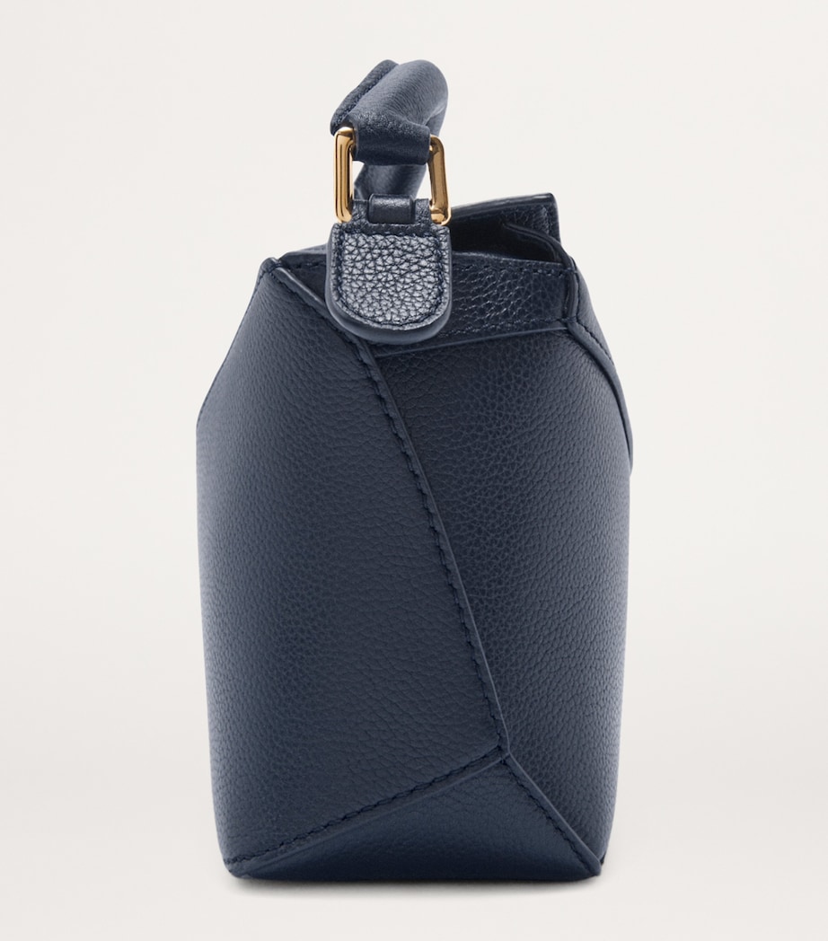 Mini Leather Puzzle Edge Top-Handle Bag DEEP NAVY Image 4