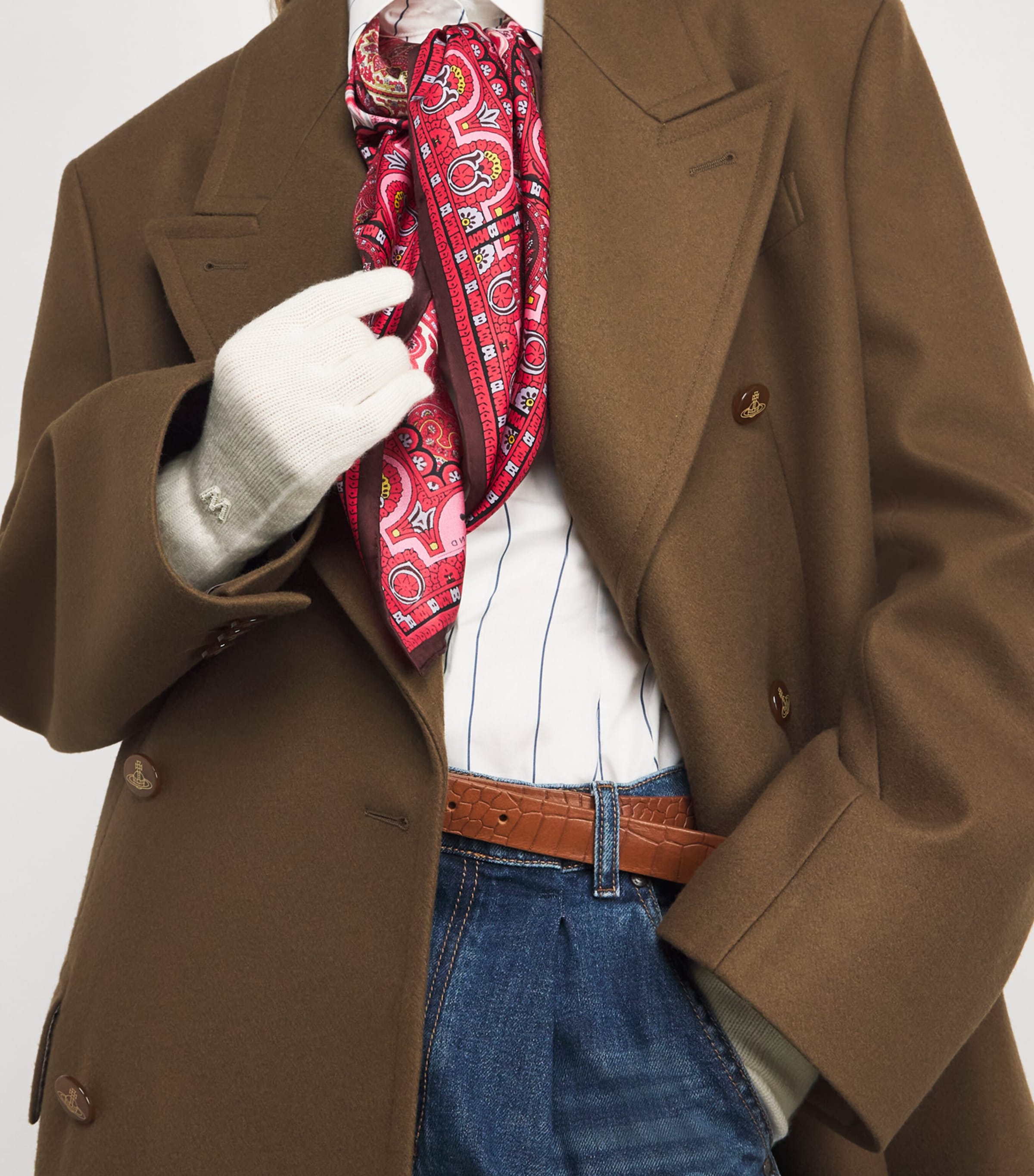 Cashmere Monogram Gloves OPTICAL WHITE Image 2