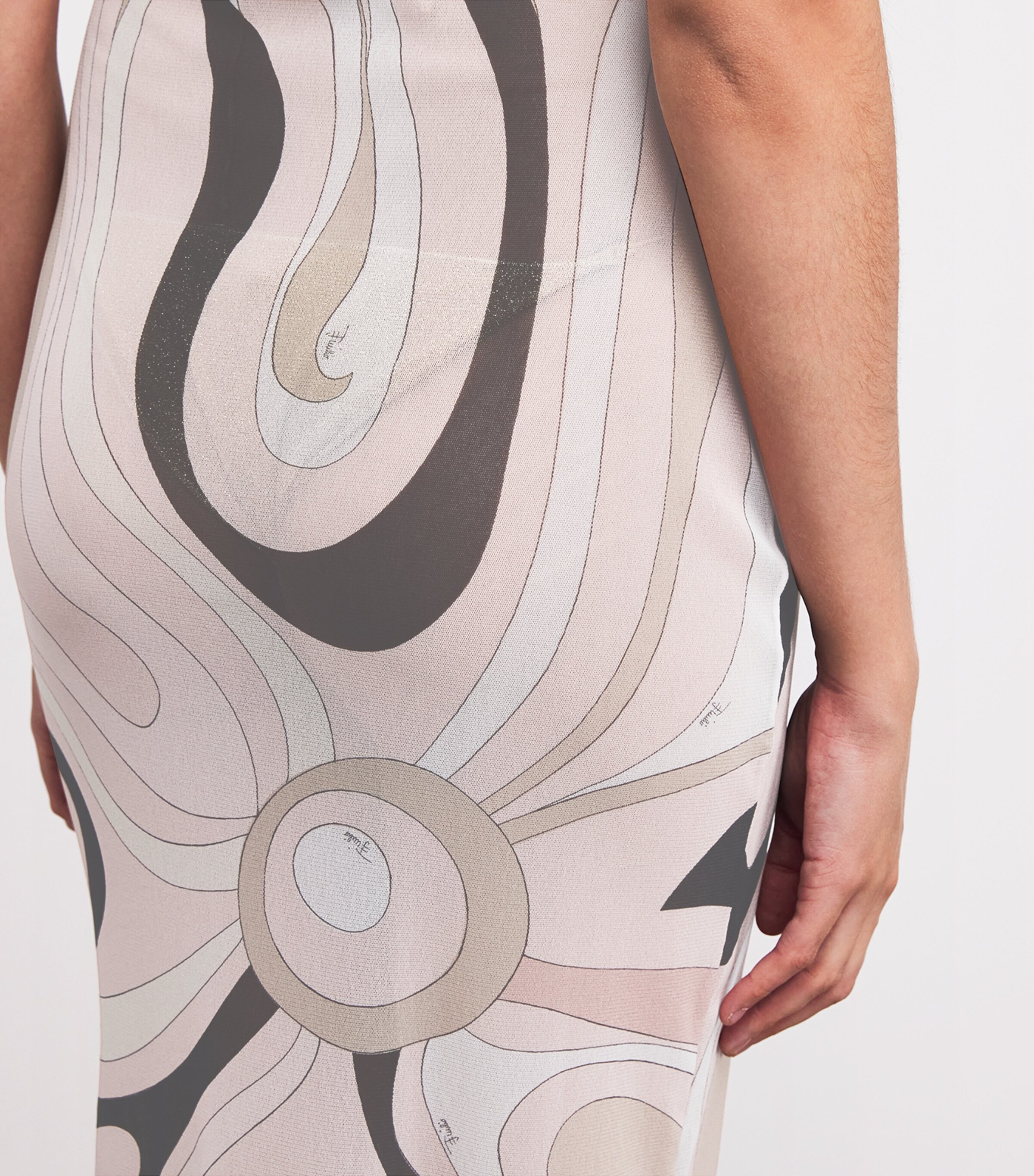 PUCCI Womens Tulle Marmo Maxi Dress Nude Image 4