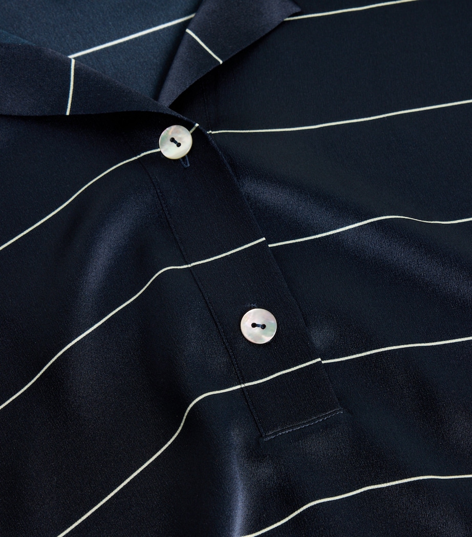 Silk Stripe Polo Shirt 976CTC-COASTAL/CREAM Image 2