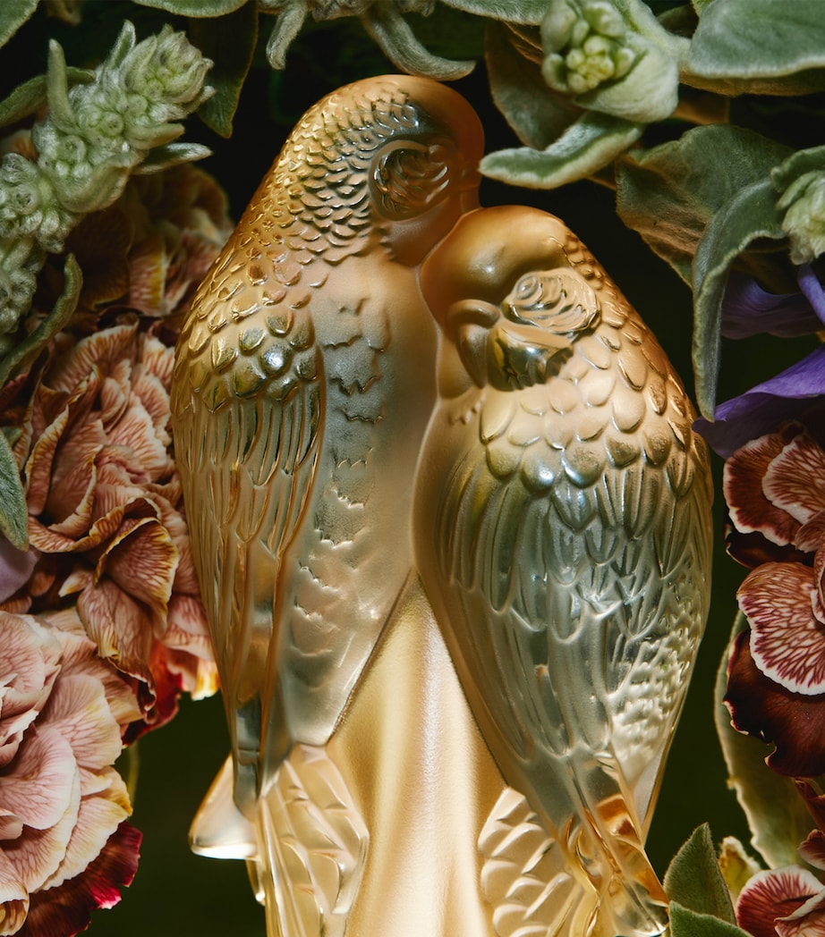 Crystal Two Parakeets Sculpture INCOLORE Image 2