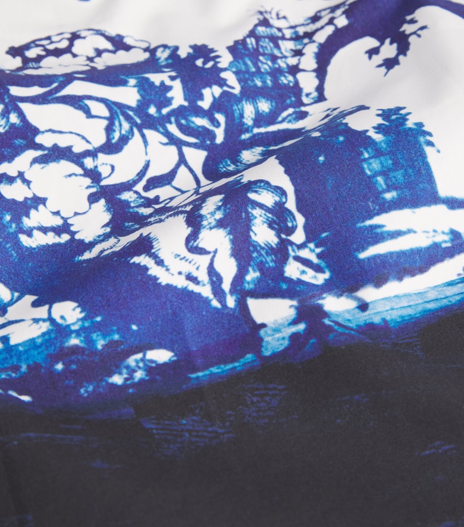 Cotton Floral Midi Shirt Dress CYANOTPE ETCHNG WHIT Image 5