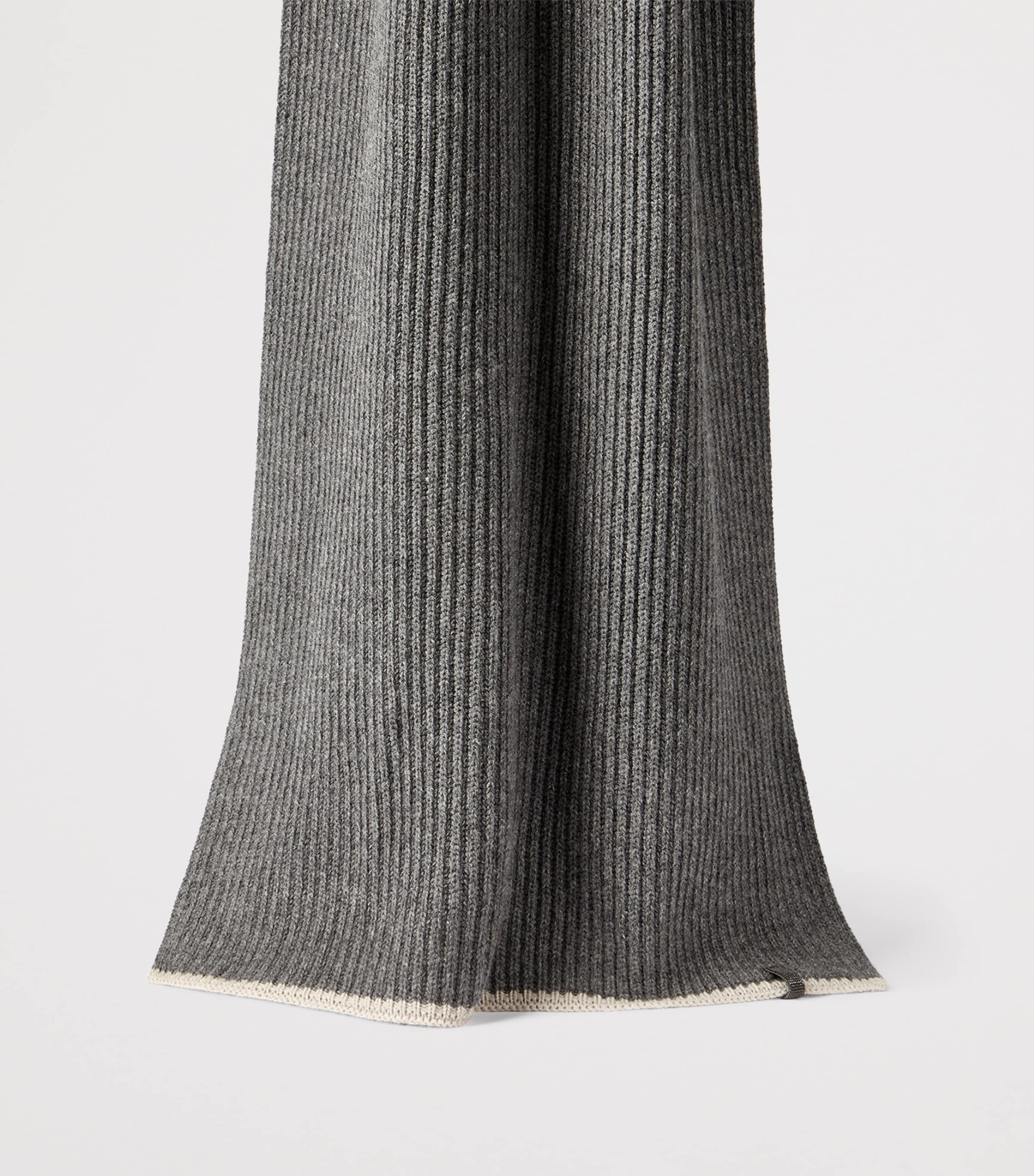 Brunello Cucinelli Cashmere Ribbed Monili-Detail Scarf Image 2