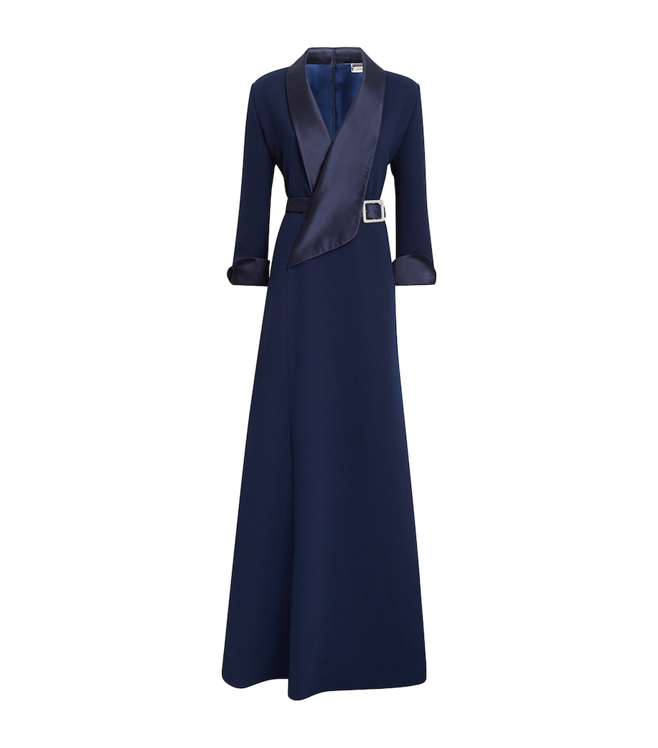 Crepe Belted Gown 39/NIGHT BLUE Image 1