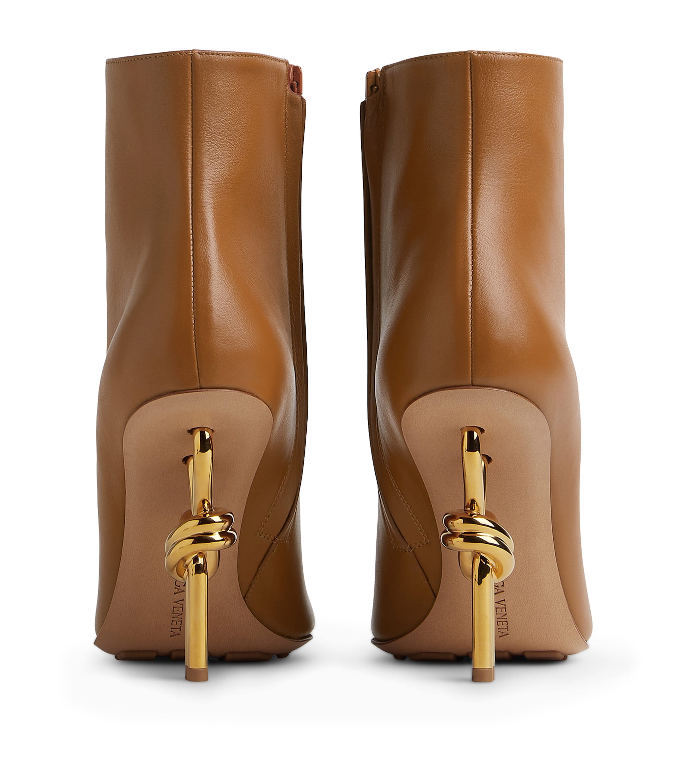 Calfskin Heeled Ankle Boots 90 WOOD Image 2