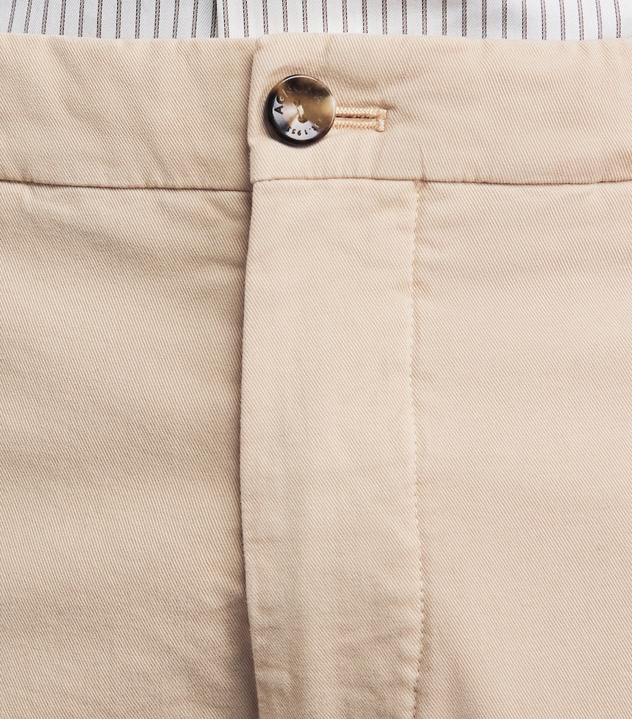 Agnona Mens Stretch-Cotton Straight Chinos Beige Image 3