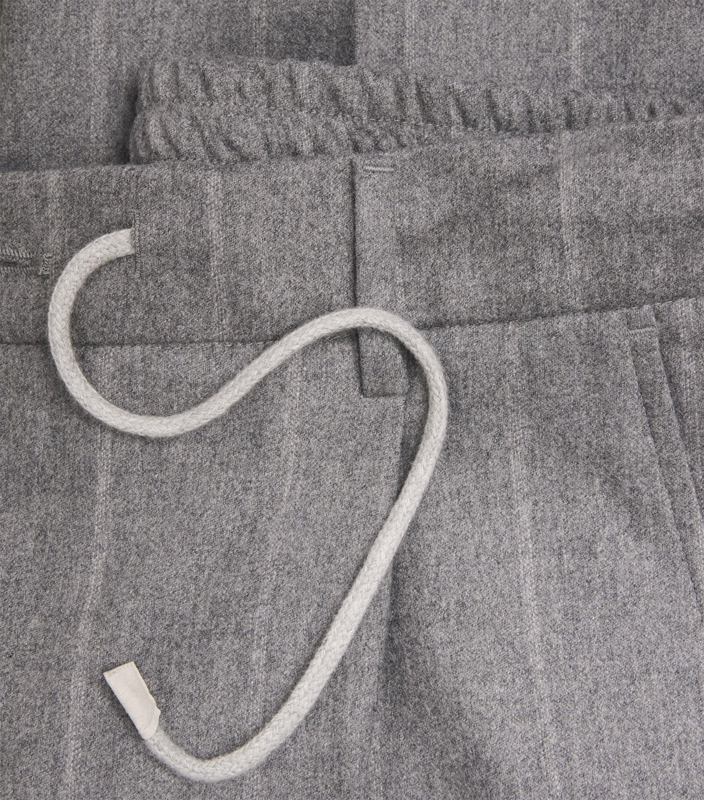 Eleventy Mens Wool-Blend Stripe Drawstring Trousers Grigio Chiaro Melang Image 6