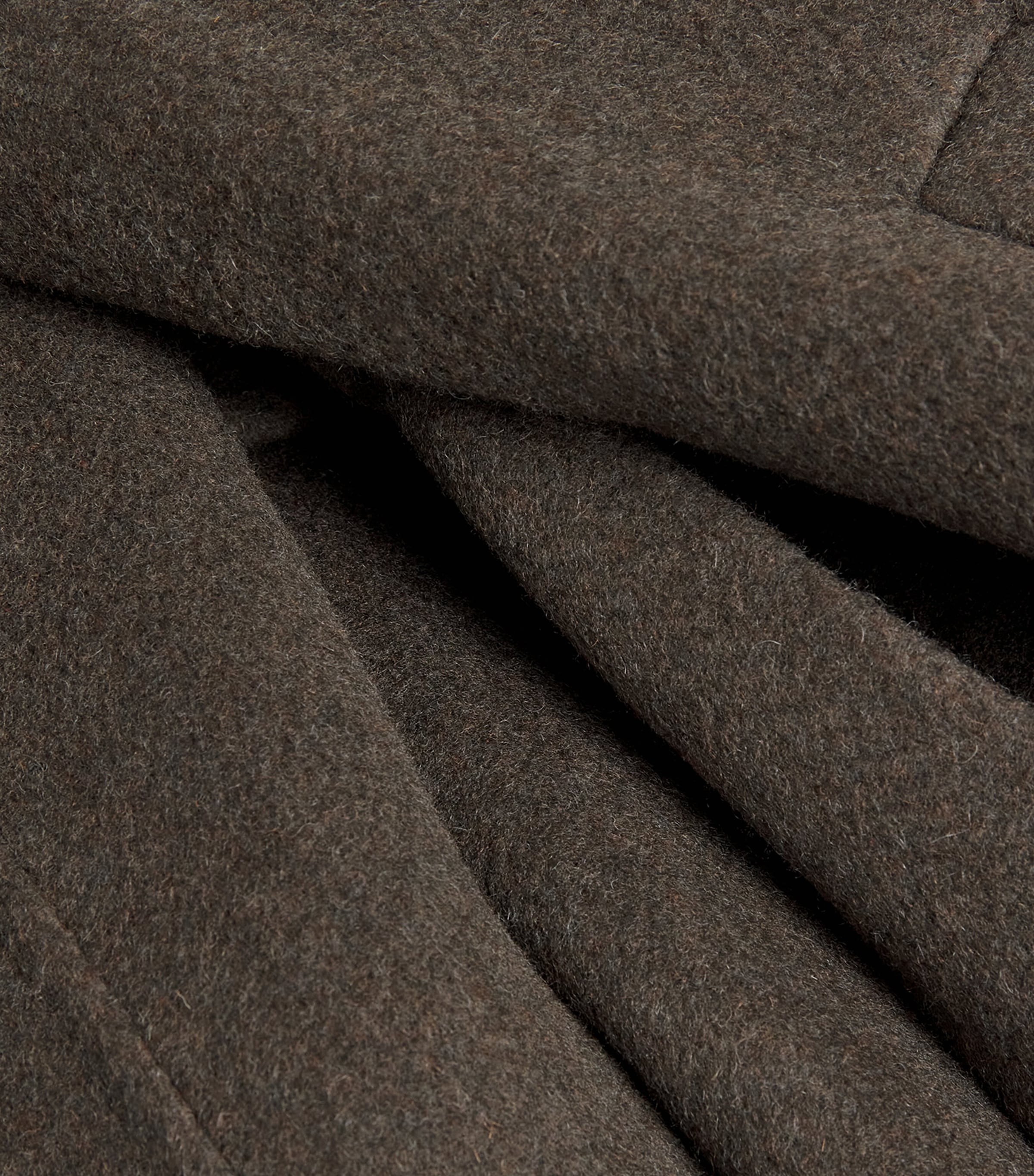 Wool-Blend Belted Fringe Coat KHAKI Image 5