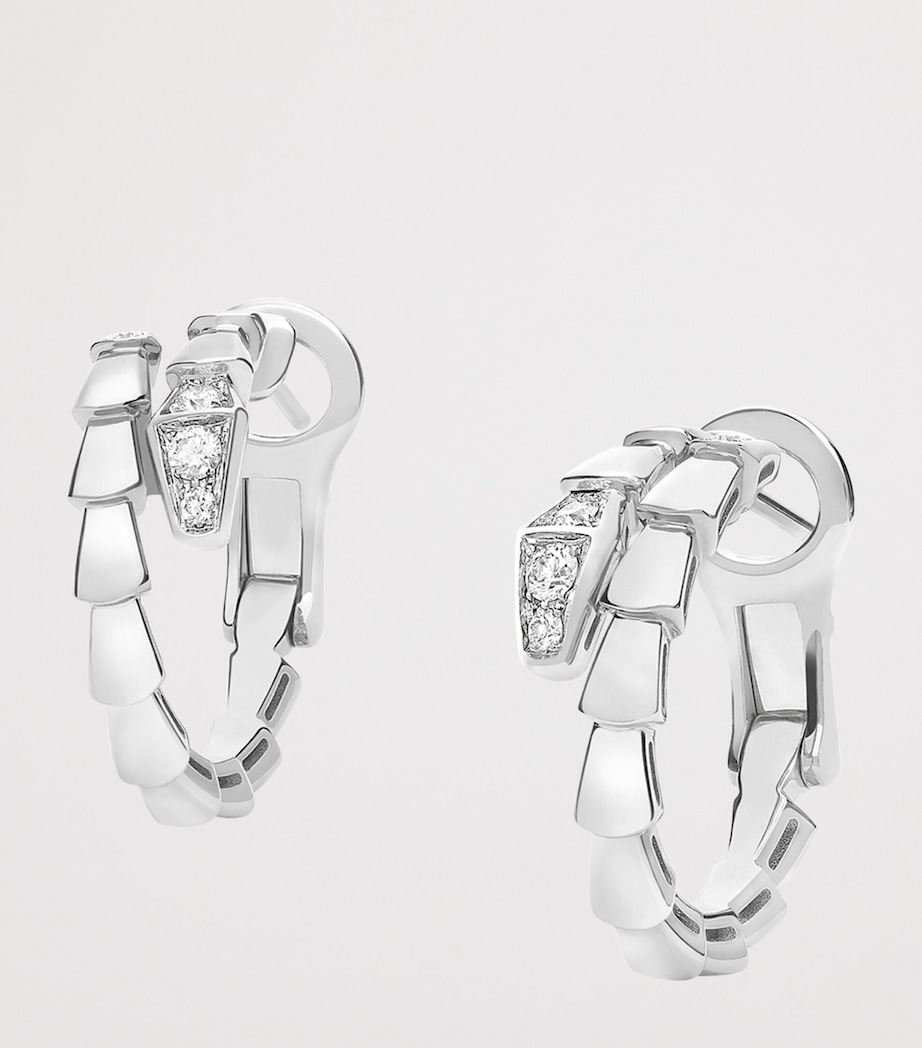 White Gold and Diamond Serpenti Viper Hoop Earrings WHITE GOLD Image 5