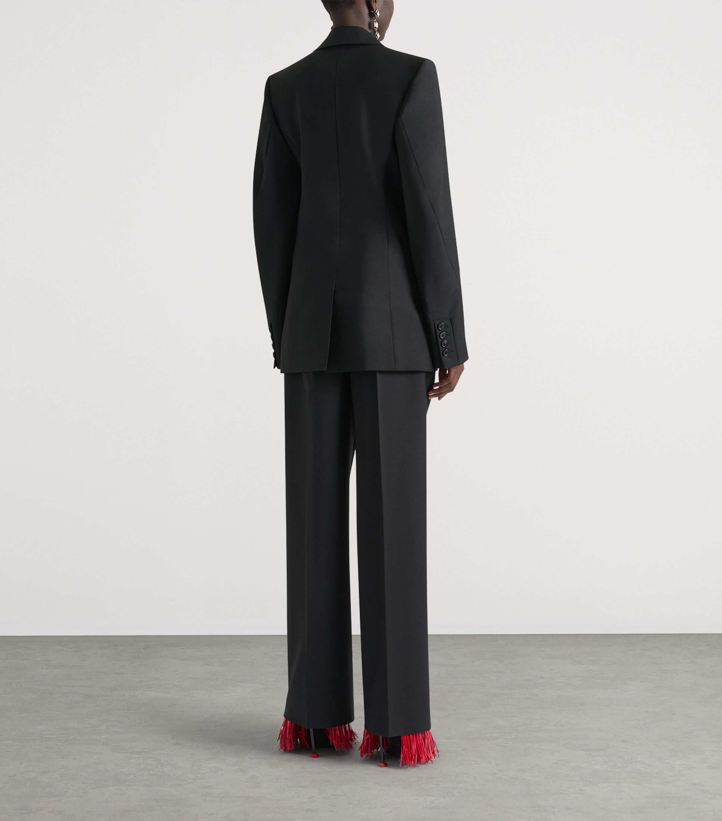 Givenchy Womens Wool-Mohair Double-Breasted Blazer Black Image 3