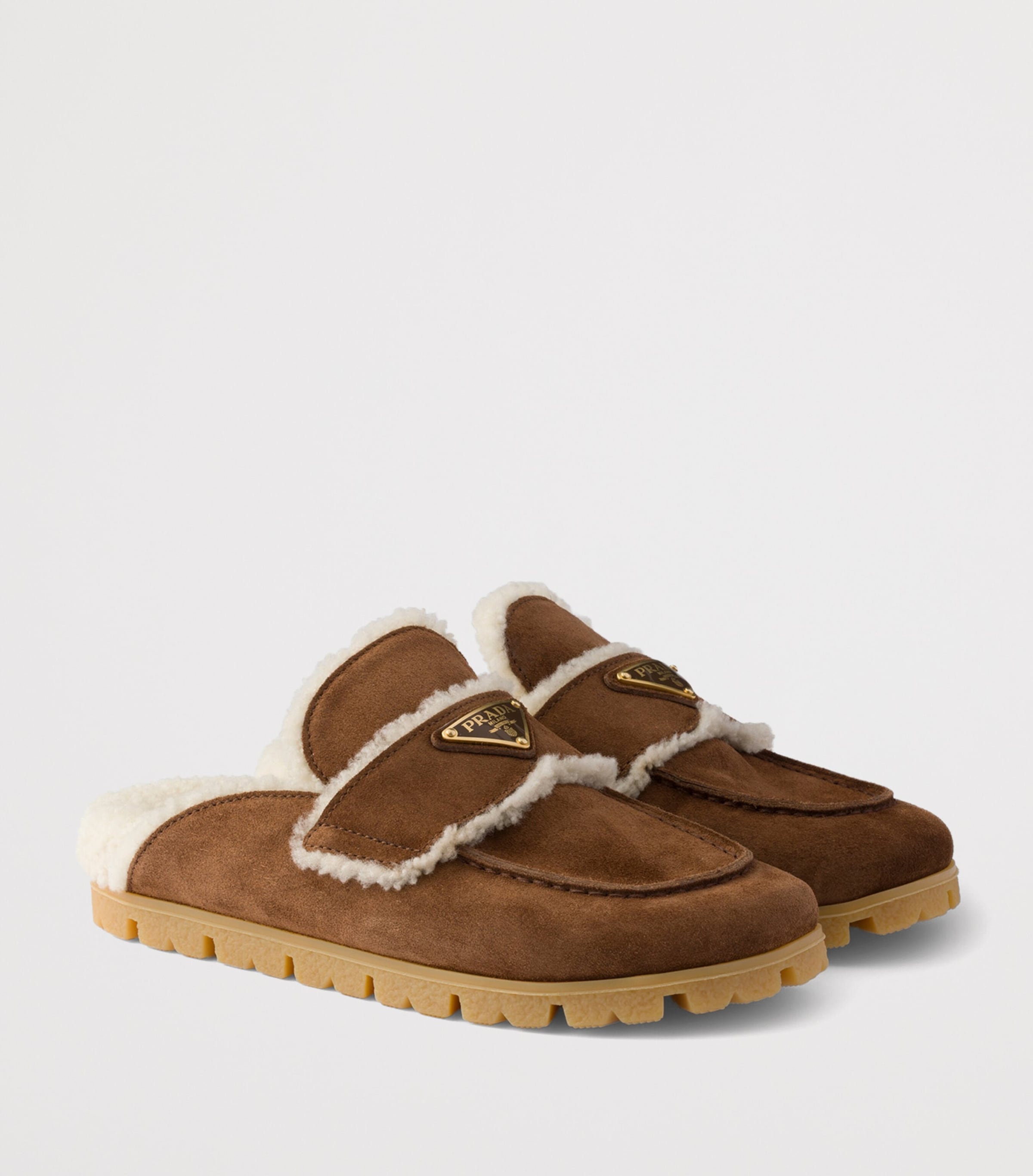 Suede Shearling-Lined Mules F0324 Image 2