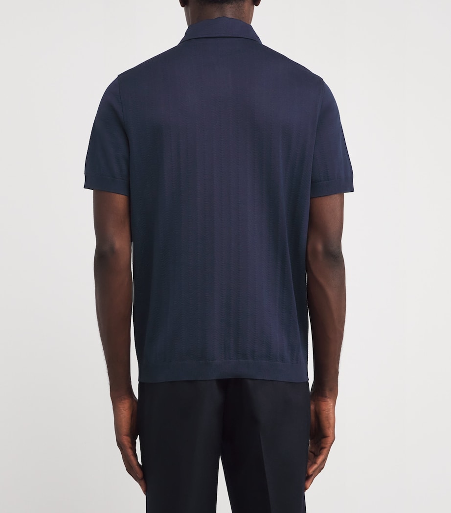 Cotton Jersey Polo Shirt 1 NAVY BLUE Image 4