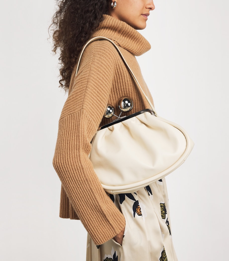 Medium Leather Pasticcino Clutch Bag IVORY Image 2