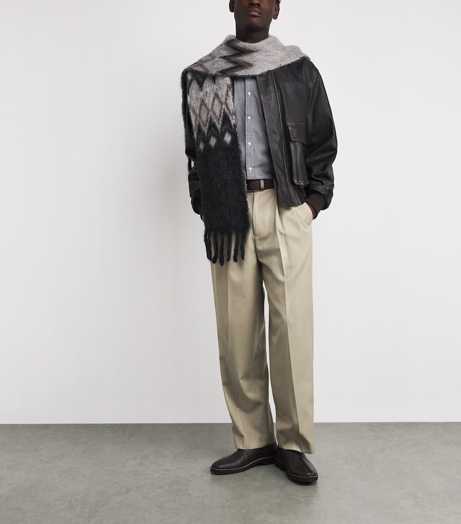 Cotton Huntly Houndstooth Tailored Shirt NY91 NAVY Image 2