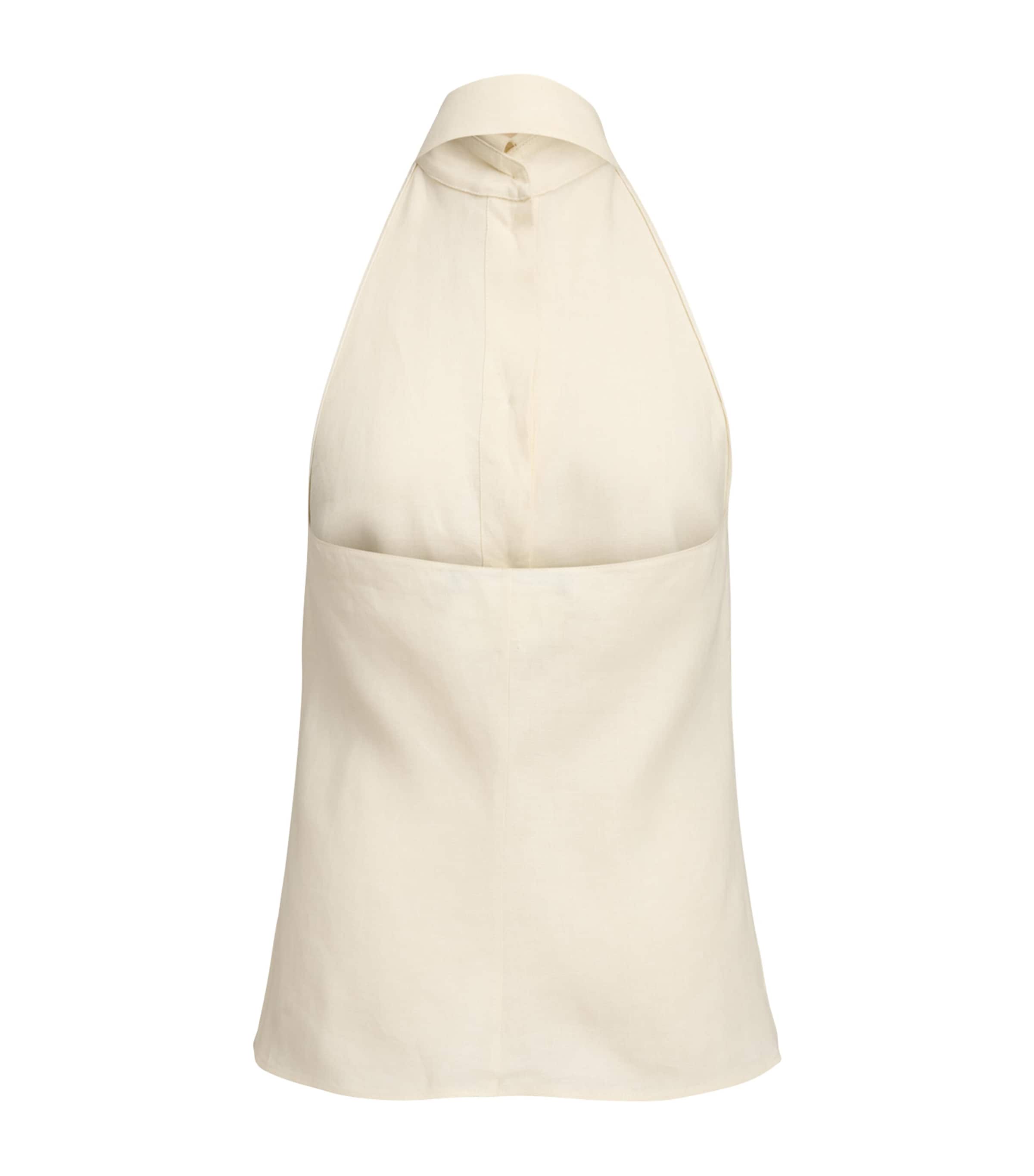 Ralph Lauren Collection Womens Linen Eldred Sleeveless Top Lux Cream Image 2