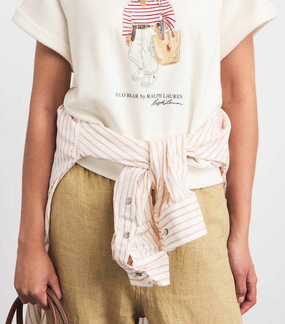 Polo Ralph Lauren Womens Cotton-Blend French Terry T-Shirt Warm White Image 3