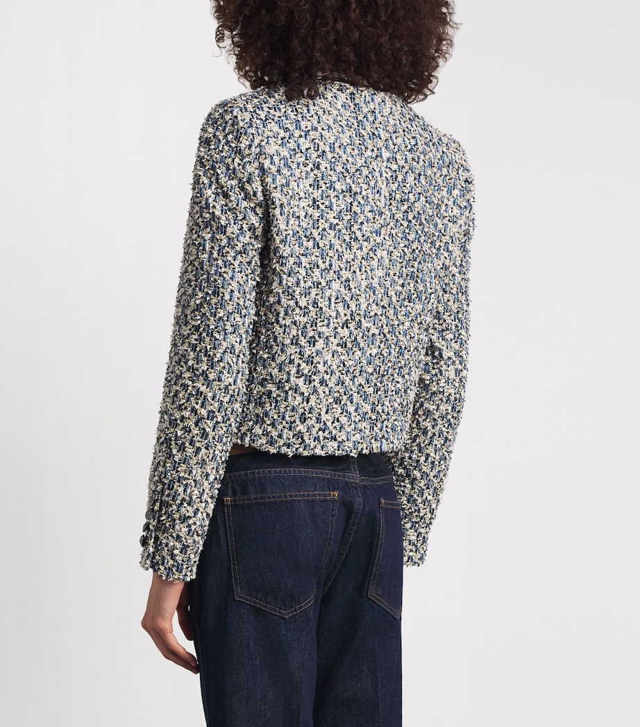 ME+EM Womens Tweed Cropped Jacket Blue Multi Image 5