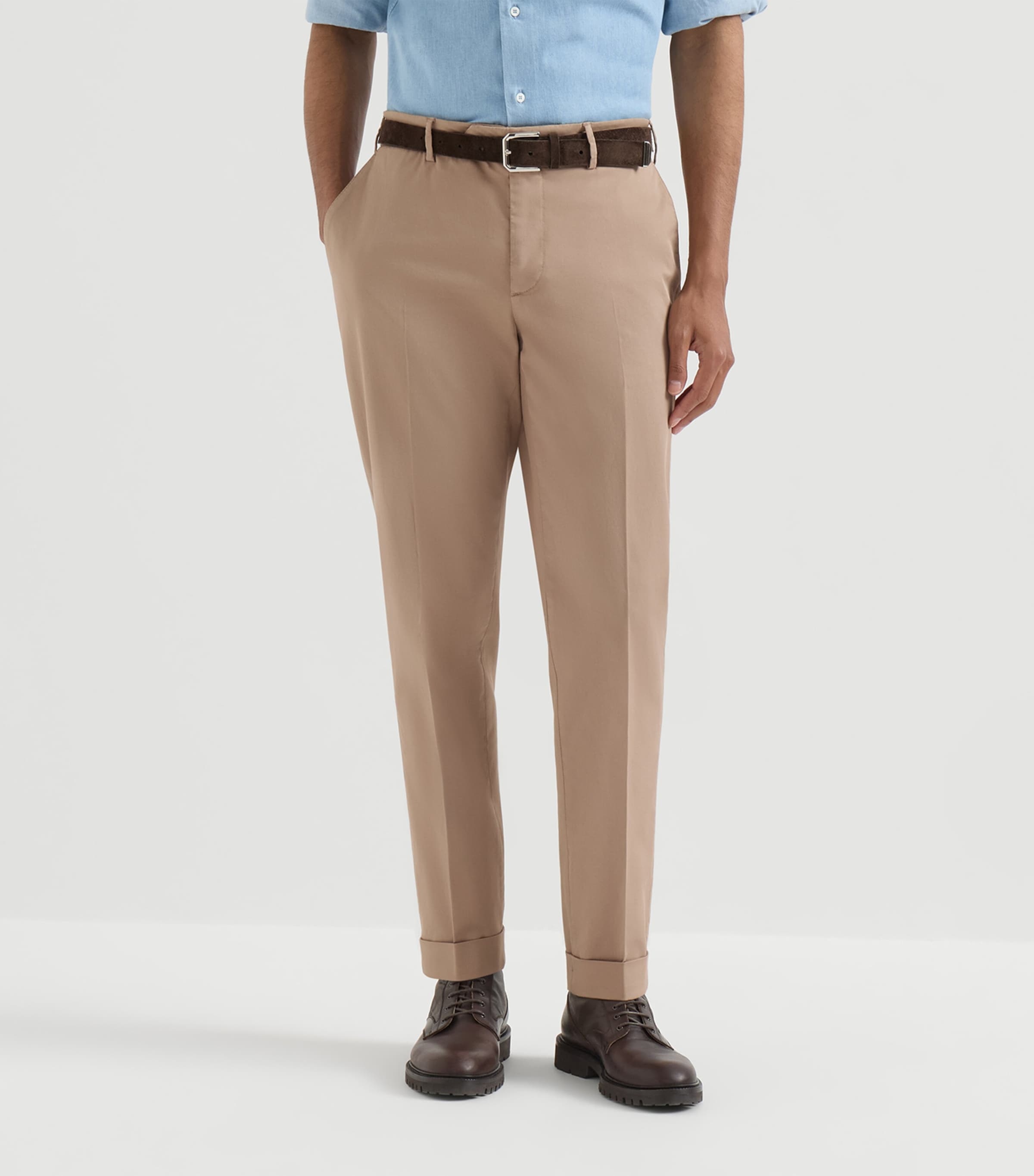 Brunello Cucinelli Mens Pima Cotton Comfort Gabardine Trousers Image 3