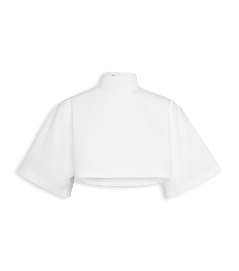 High-Neck Crop Top BLANC Image 1