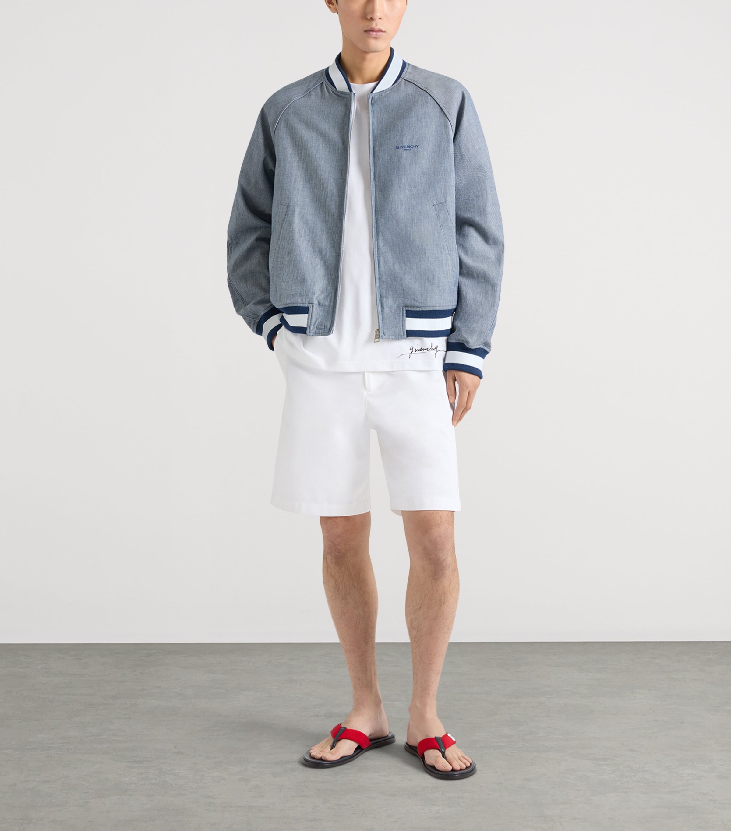 Givenchy Mens Cotton Stripe Bomber Jacket Image 2