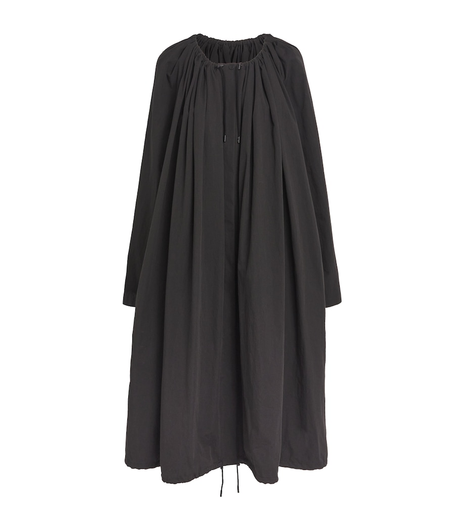 Gathered Parachute Coat 001 BLACK Image 1