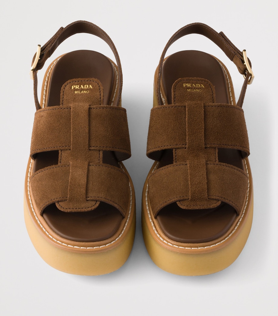 Prada Suede Platform Sandals 55 Image 3