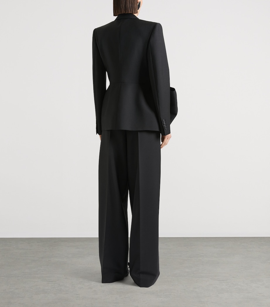Givenchy Womens Wool-Mohair Bow-Detail Blazer Image 3