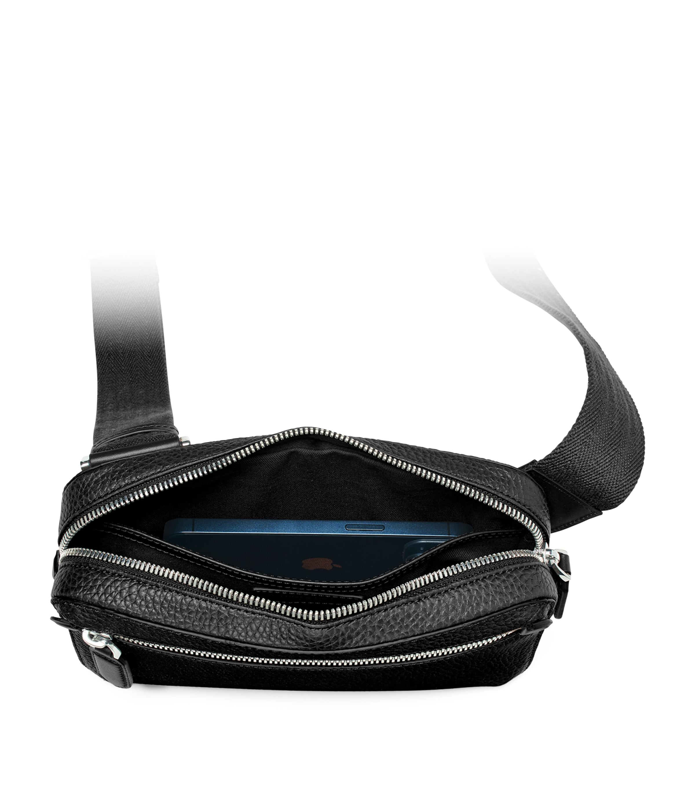 Leather Reporter Compact Belt Bag BLACK Image 2