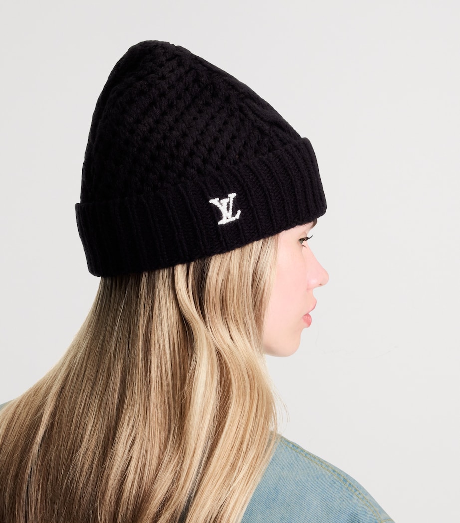 Wool LV Holiday Beanie BLACK Image 2