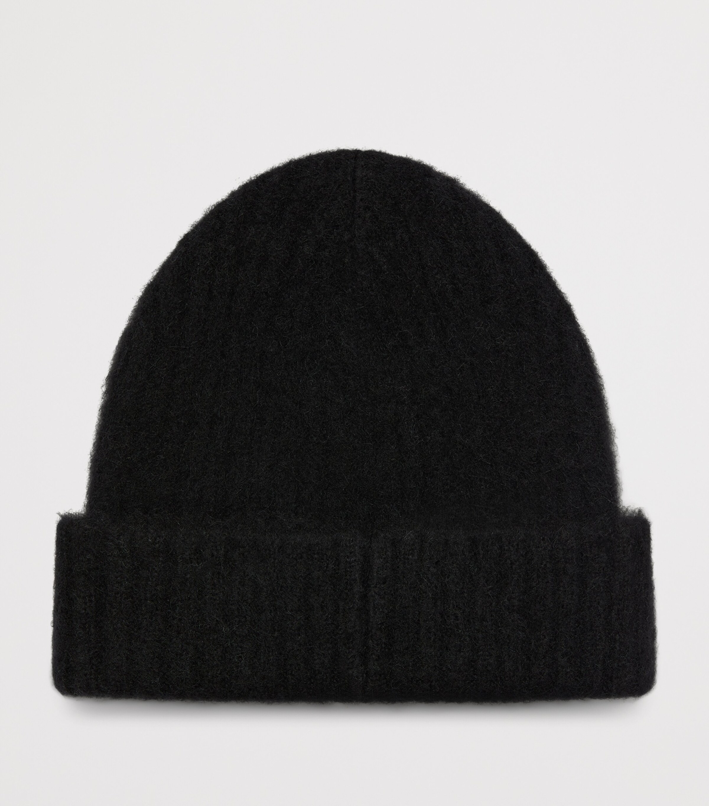 Alpaca-Blend Rib-Knit Beanie BLACK Image 2