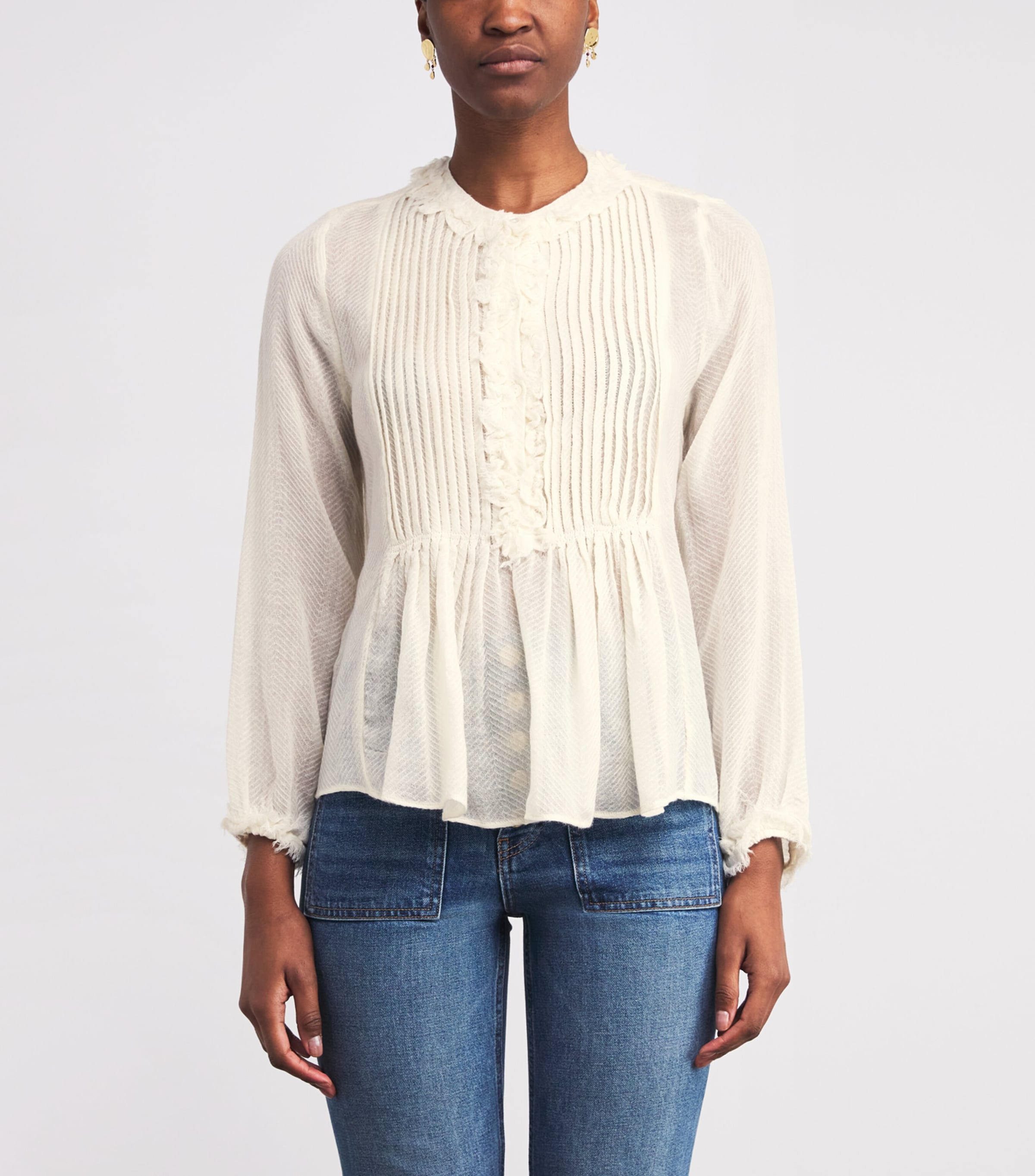 Wool Adriel Tunic Blouse COWRIE Image 3