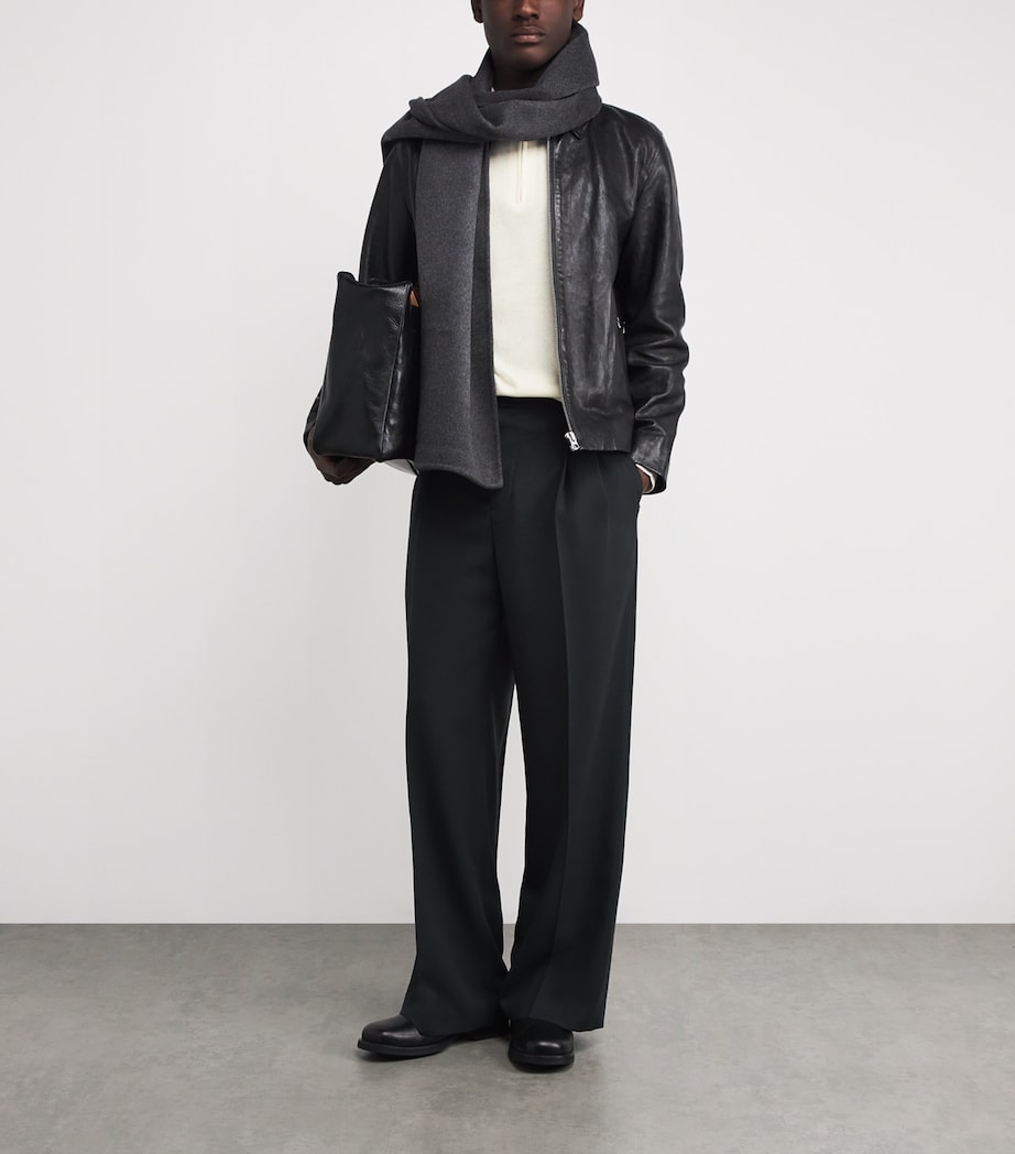 Simkhai Mens Cashmere-Blend Klaus Half-Zip Sweater Stucco Image 2