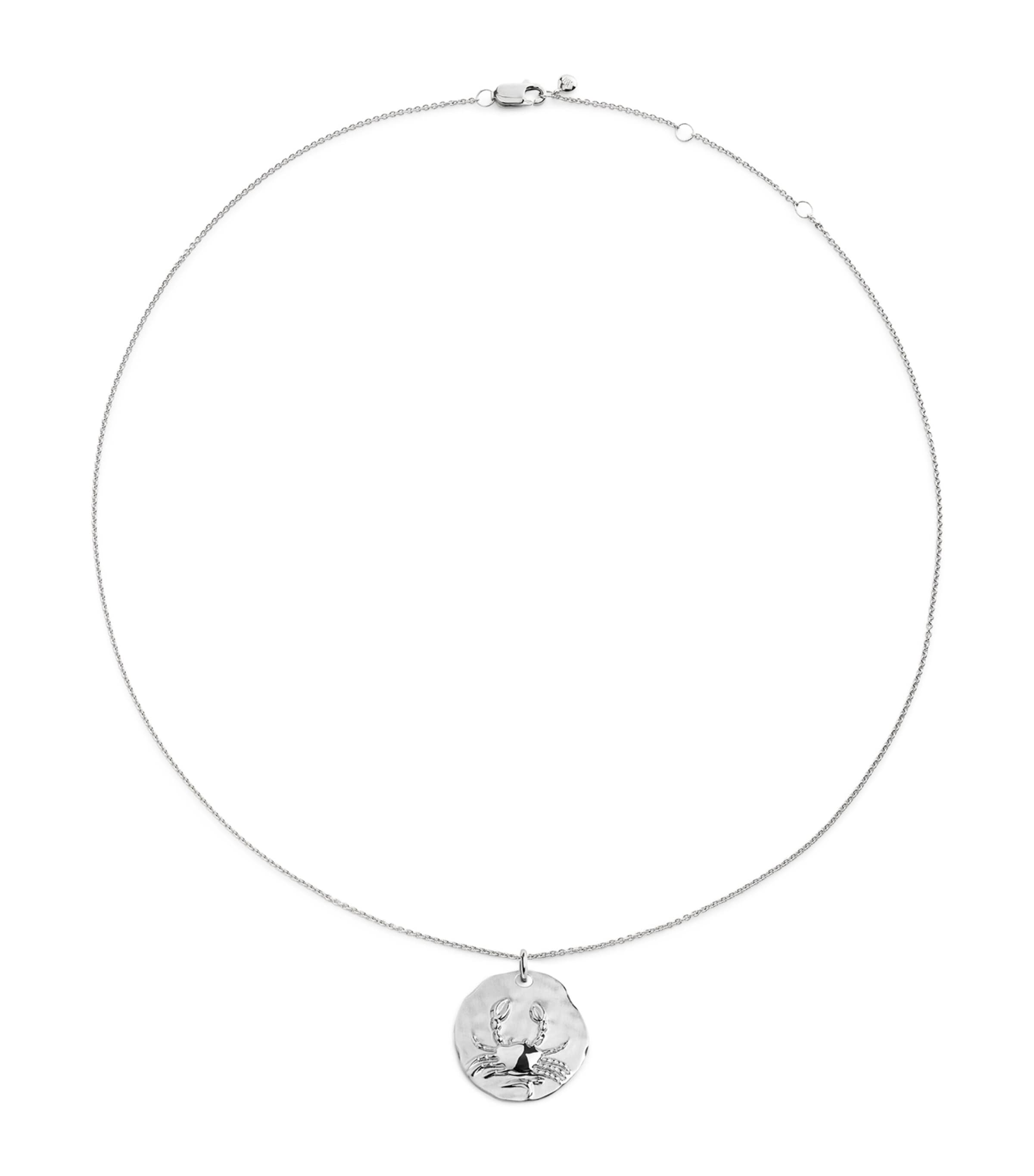 Monica Vinader Sterling Silver Cancer Zodiac Necklace Sterling Silver Image 1