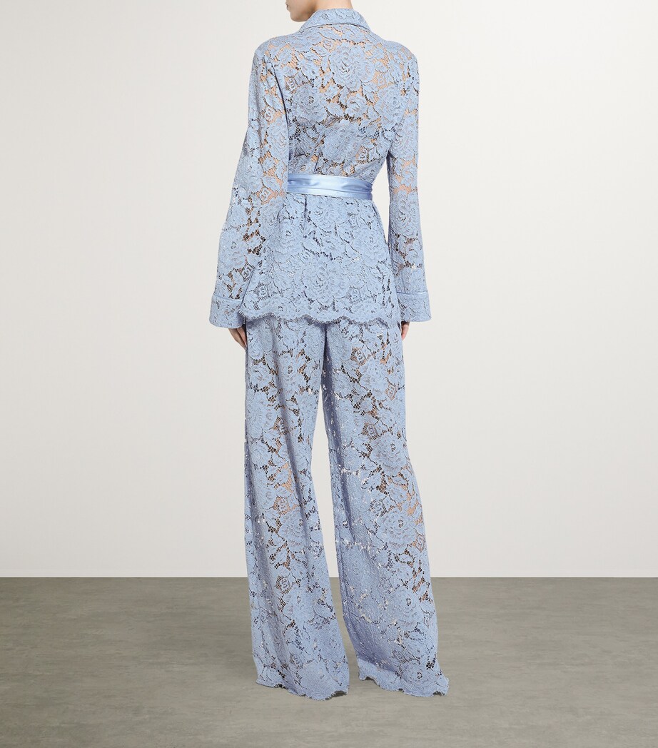 Cordonetto Lace Floral Pyjama Shirt F3981- LILAC Image 3