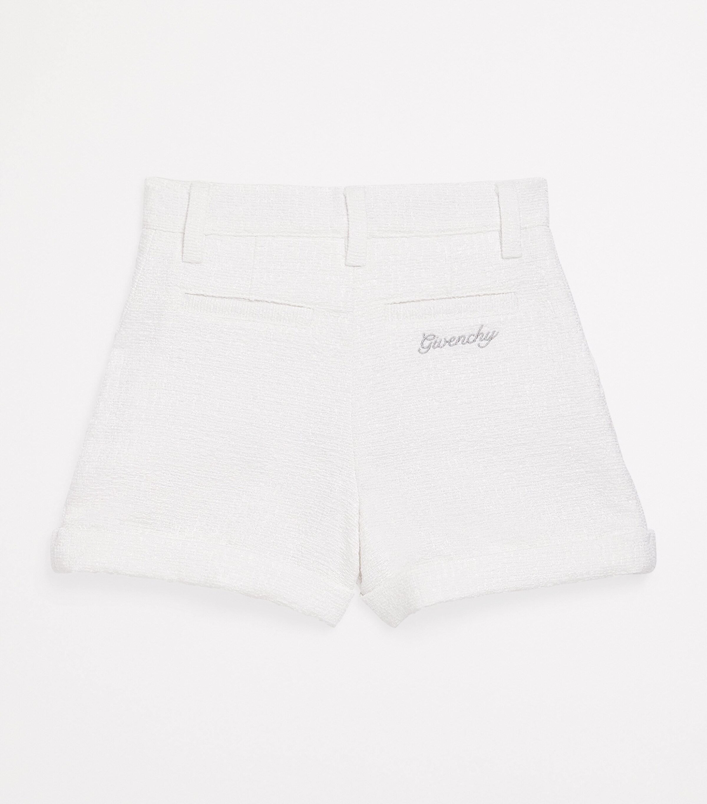 Givenchy Kids Tweed Embroidered-Logo Shorts (4-12+ Years) White Image 2