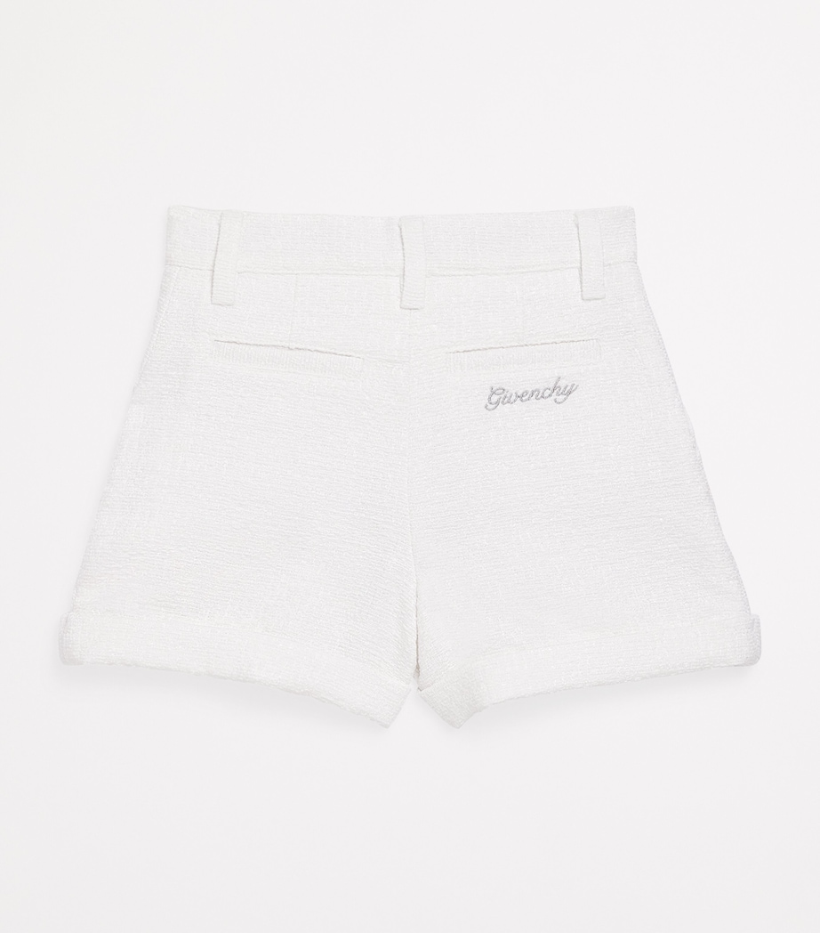 Givenchy Kids Tweed Embroidered-Logo Shorts (4-12+ Years) White Image 2