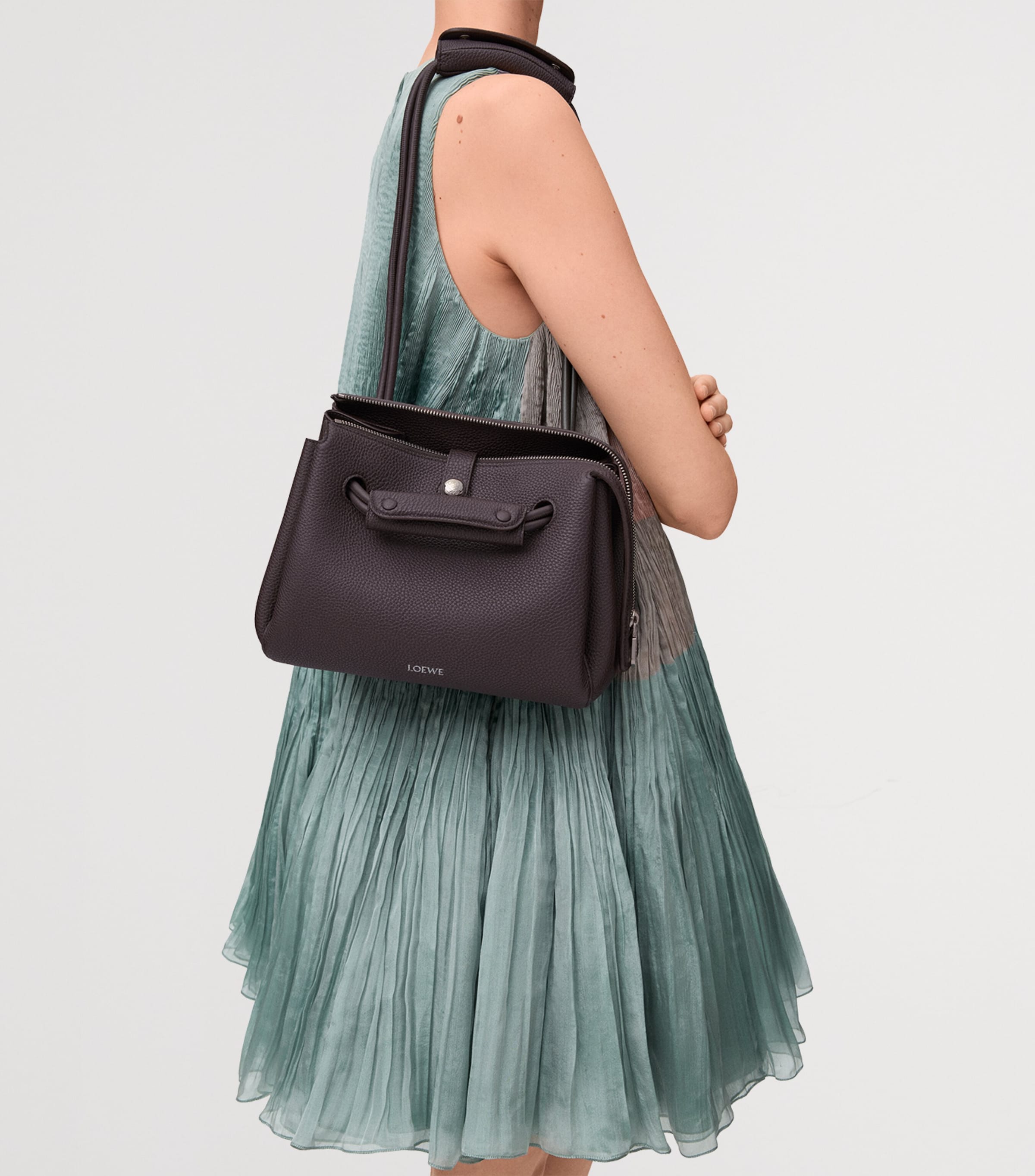 LOEWE Small Calfskin Madrid Shoulder Bag Dark Ebony Image 14