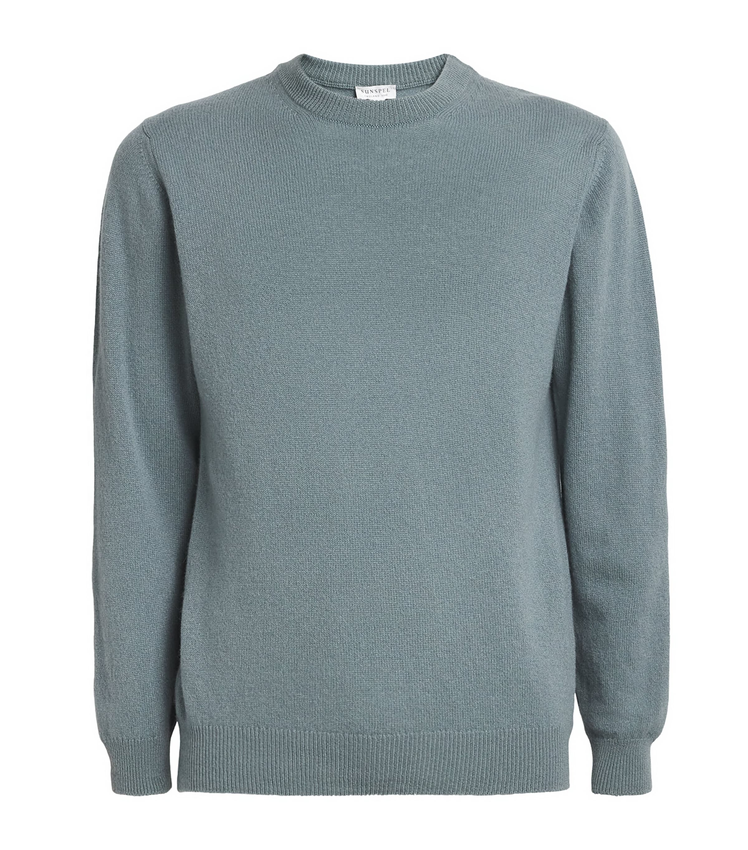 Shop Sunspel Cashmere Crew-neck Sweater In Green